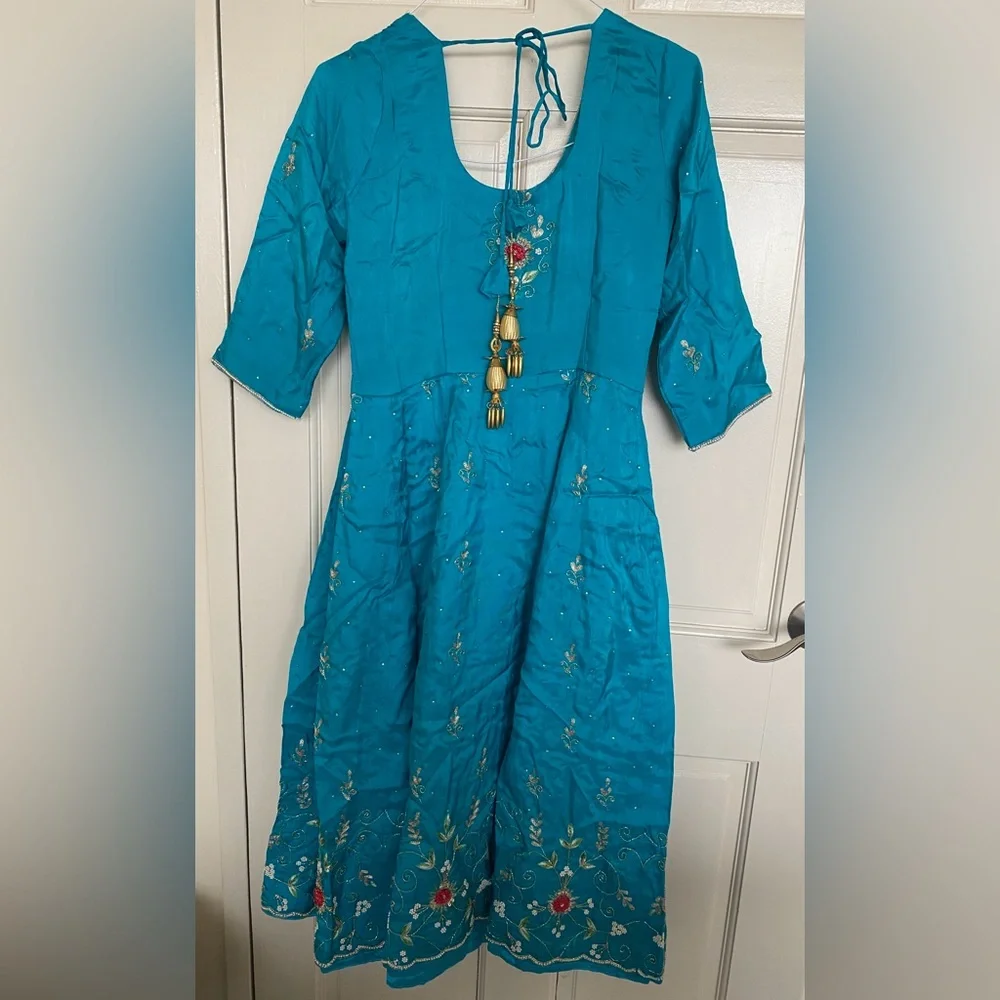 Blue Anarkali with Salwaar - Picture 16 of 16